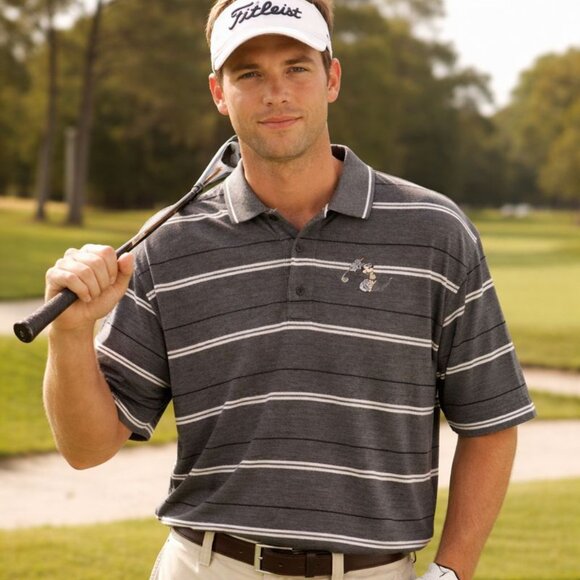 Greg Norman Collection Other - Vintage Greg Norman Men's M Gray Cotton Disney Mickey Mouse Embroidered Polo‎